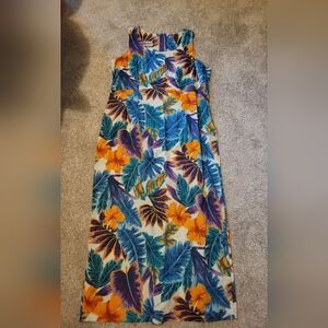 Vintage Hawaiian Aloha Floral Maxi Dress XL